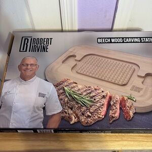 Robert Irvine Carving Station/Cutting‎ Board Beech Wood NIB